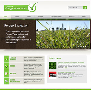 DairyNz Forage Value Index website