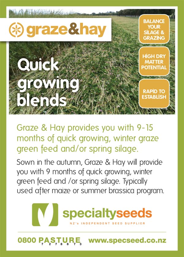 Click here for more information on Graze n Hay pasture seed mix