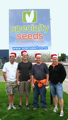 Specialty Seeds NZ Team Photo - Stephen, Chris. Peter, David